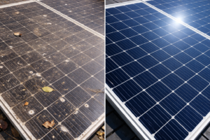 vieze vs schone zonnepaneel