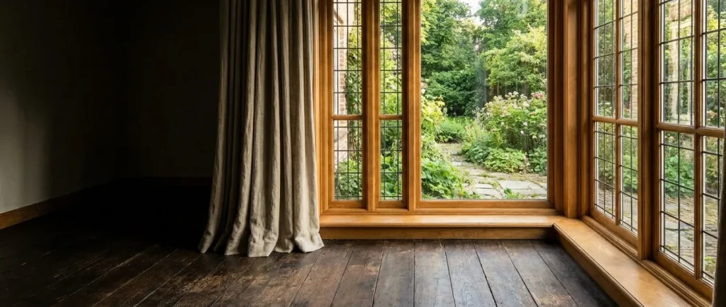 Houten kozijnen in een Nederlandse woning