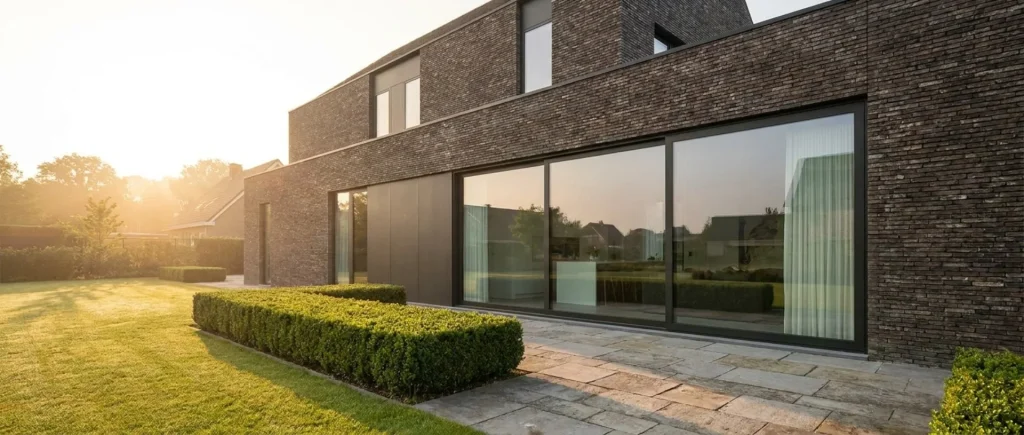 Aluminium schuifpui aan een moderne woning