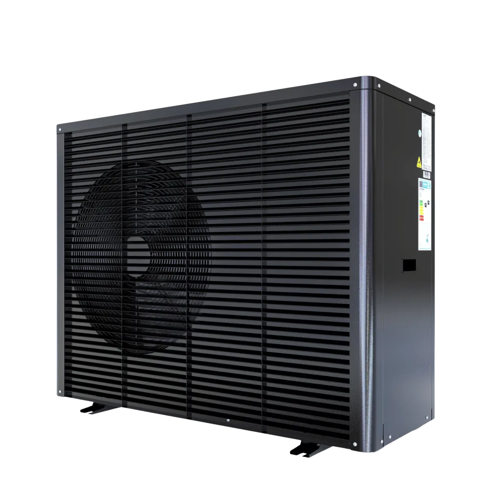 Zwarte warmtepomp buitenunit