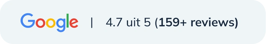 Google-beoordeling 4,7 uit 5 met ruim 159 reviews