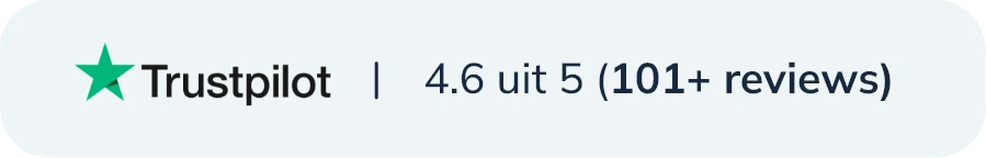 Trustpilot-beoordeling 4,6 uit 5 met ruim 101 reviews