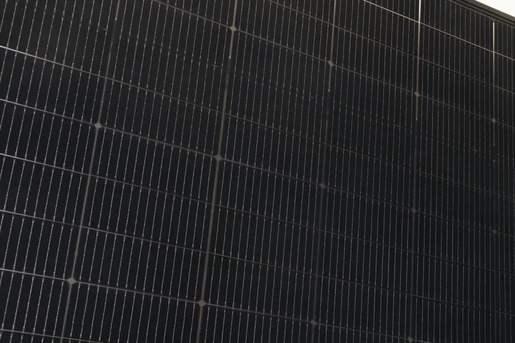 Celstructuur van een zonnepaneel van dichtbij